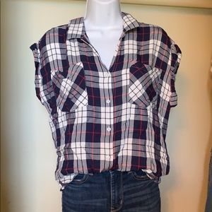 Flannel top || V-neck